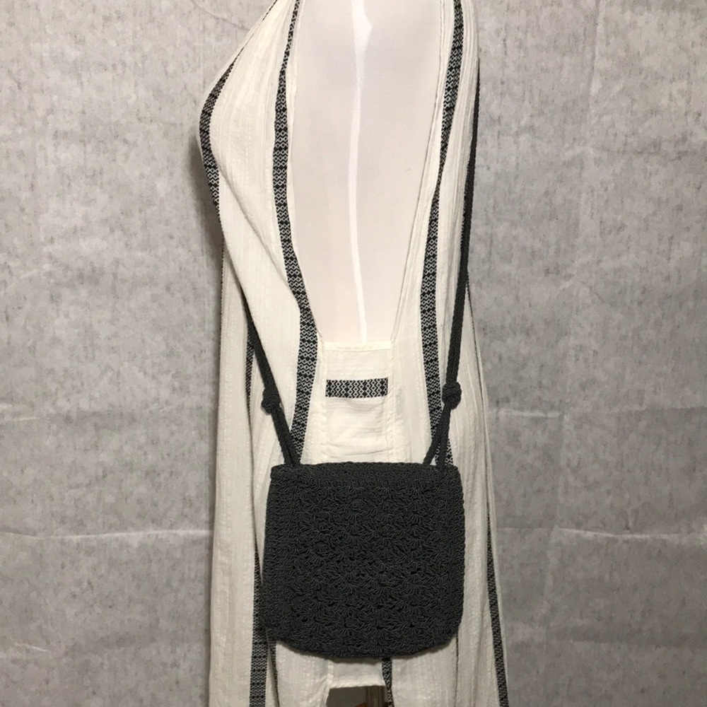 Gun-Marie Nilsson Brand Grey Crochet Crossbody Purse Bag
